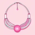 chunky pink beaded necklace image